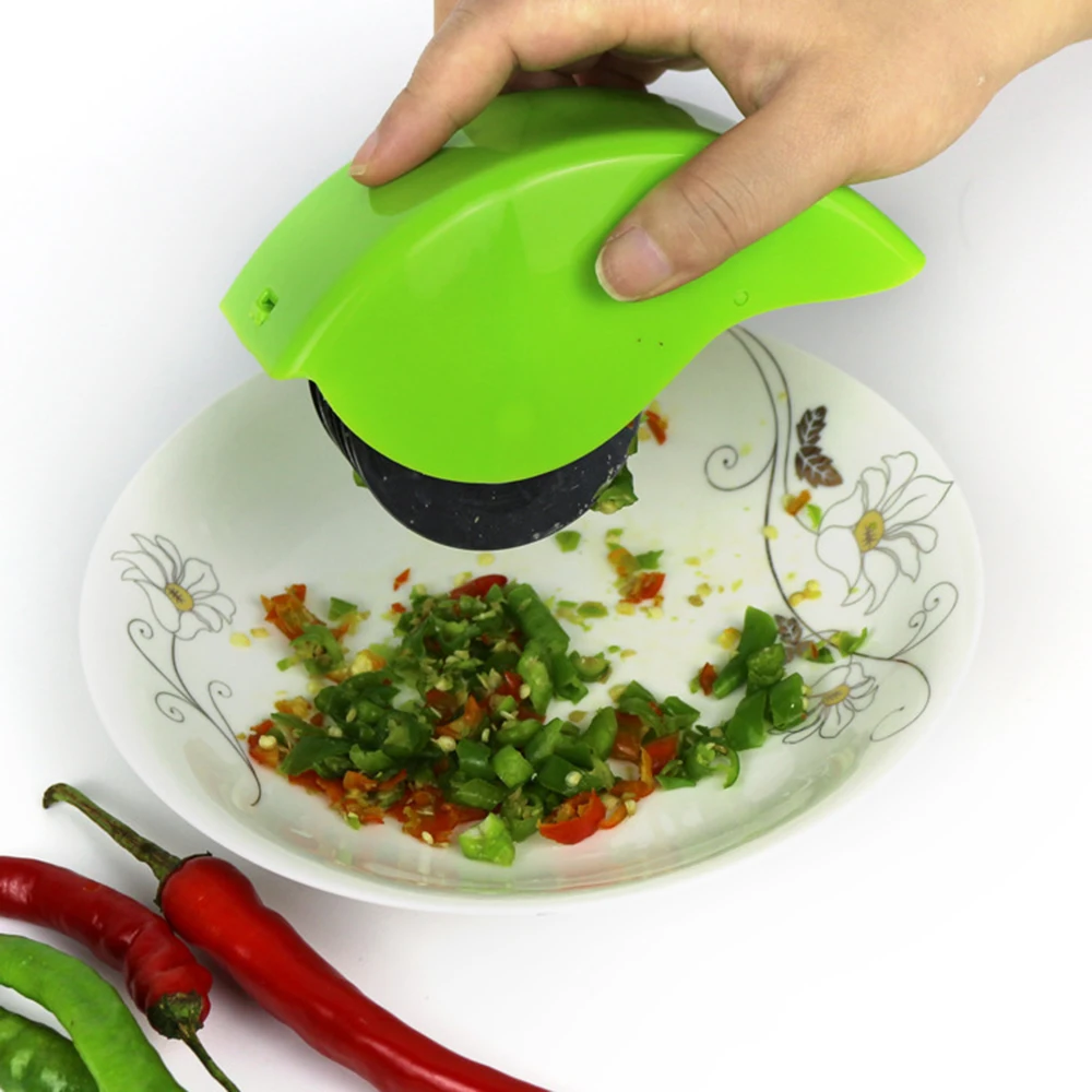 Травы прокатки ролл ролики Мясорубка ручной измельчитель для лука-порея ножа для резки ломтиками 6 Нержавеющая сталь лезвие Кухня овощерезка Кухня инструмент