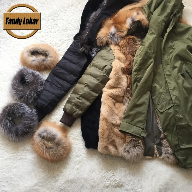 Женская меховая парка Fandy Lokar FL зимняя женская куртка Модная из натурального