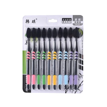 

10pcs Toothbrush Bamboo Handle Toothbrush Portable Eco-friendly Tooth Brush Adult Children Daily Cleaning Oral Care