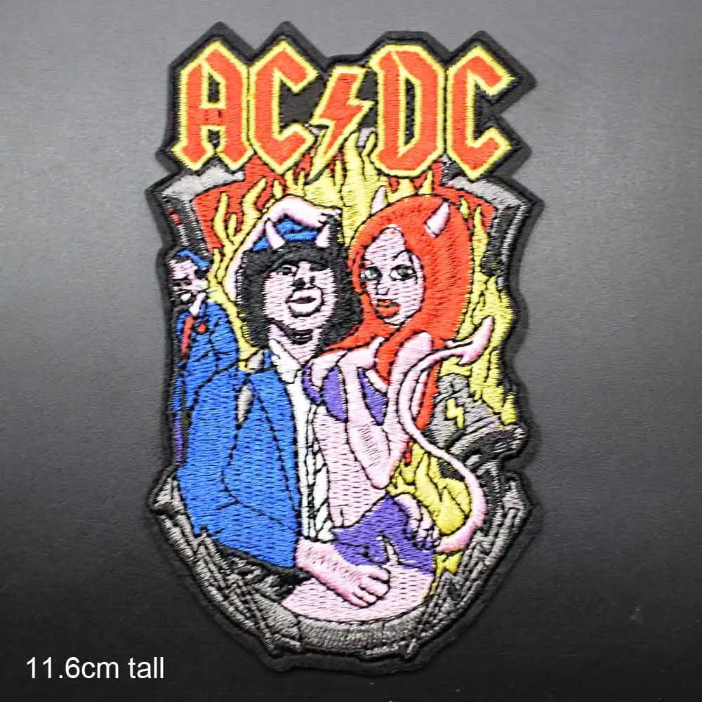 ACDC Музыка железа на вышитые одежды патчи для одежды музыка Группа наклейки одежды - Цвет: ACDC nannv