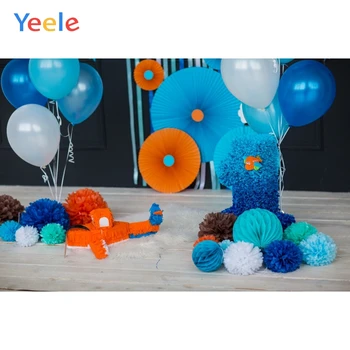 

Yeele 1st Birthday Photozone Paper Balloons Plane Photography Backdrops Personalized Photographic Backgrounds For Photo Studio