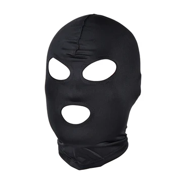 SexyToys Open Mouth Eye Bondage Party Mask Cosplay Slave punish Headgear Mask Exotic Apparel Sex Products BDSM Fetish Mask Hood 2