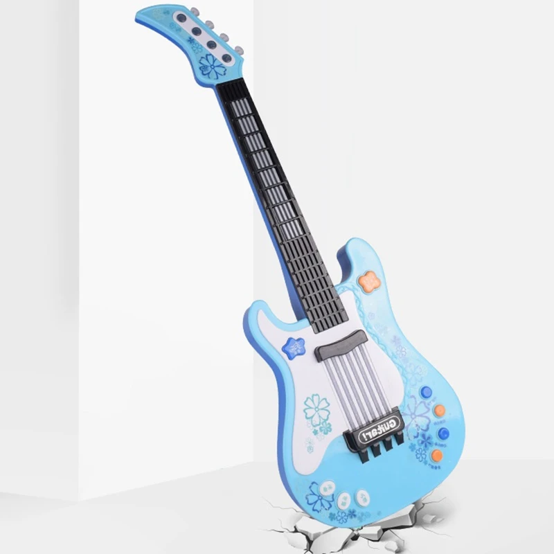 blue toy guitar