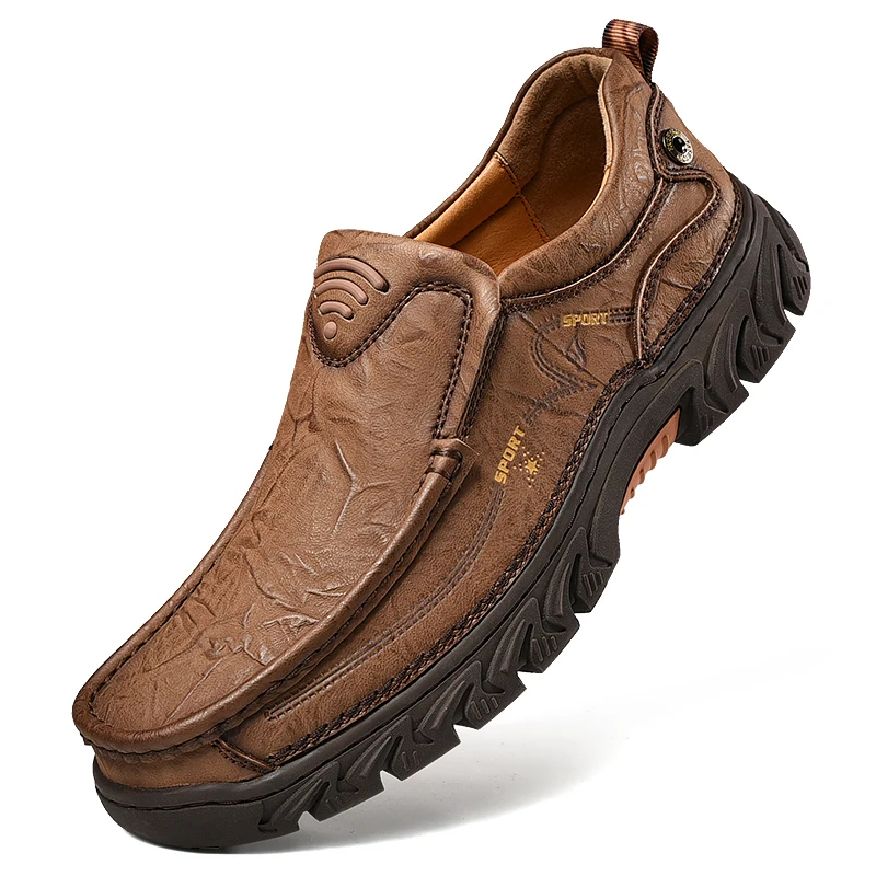 Новинка года; мужские туфли из натуральной кожи; лоферы; повседневная обувь; мужские мокасины на плоской подошве; высококачественные модные роскошные брендовые туфли; большой размер 48 - Цвет: 5053anzong
