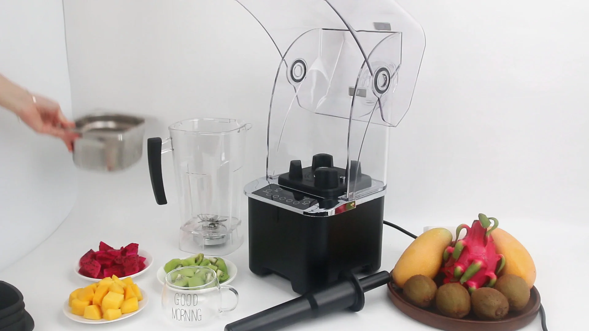 Large Capacity 2L Smoothie Blender 2200W Commercial Professional Power Blender Mixer Fruit Juicer With Mixing Stick 220V