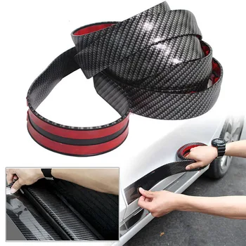 

3m Rubber Car Moulding Strip Carbon Fiber Look Bumper Door Sill Protector