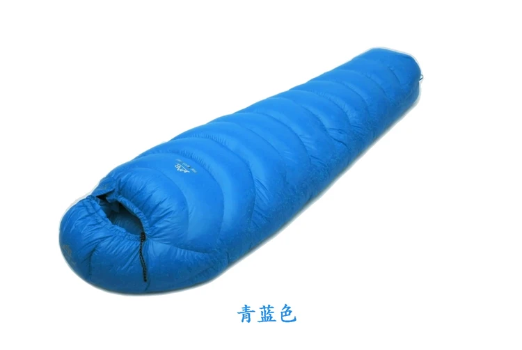 LMR высокое качество 3000 г белый гусиный пух наполнение Водонепроницаемый Сверхлегкий зимний теплый спальный мешок - Цвет: Light blue 3000g S