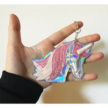 Производители креативный мультфильм брелок для ключей с единорогом кожаный металлический брелок кулон маленькие подарки Настраиваемые