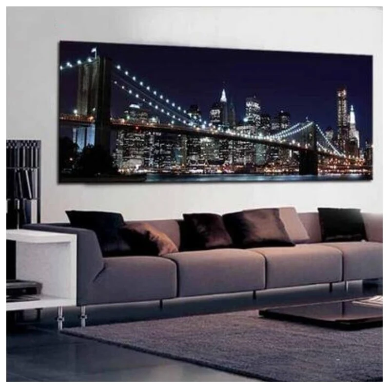 

5D DIY Diamond Painting Diamond Embroidery New York Brooklyn Bridge Decorative Pictures Rhinestones city night Home Decoration