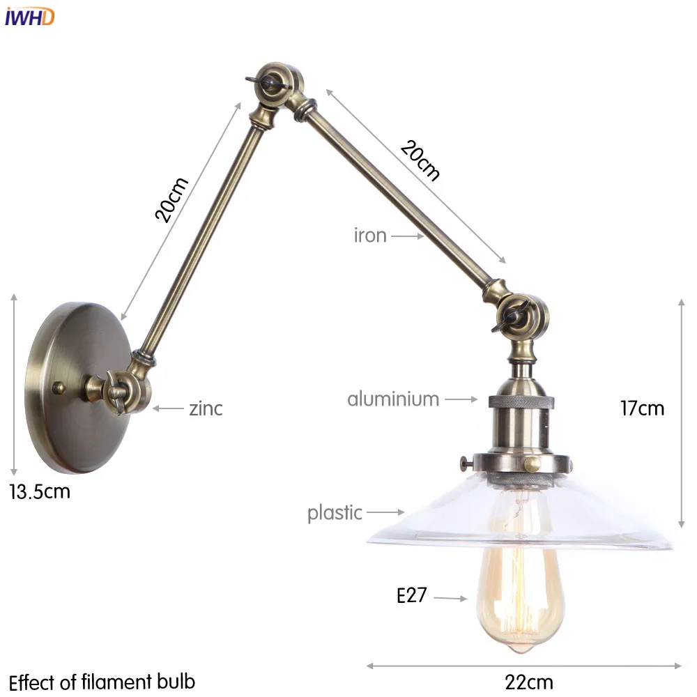 BA13L青古铜配透明灯罩 尺寸图 钨丝 英文版