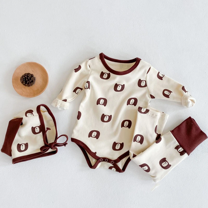 

2022 Spring Long Sleeves Sleepwear For Newborns Baby Clothes Children's Clothing 0 To 36 Months Baby Boys Girls Set Kids Suit