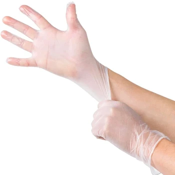 

Disposable PVC Gloves, Non-Sterile, Powder Free, Smooth Press, Food Service Grade, 300PCS