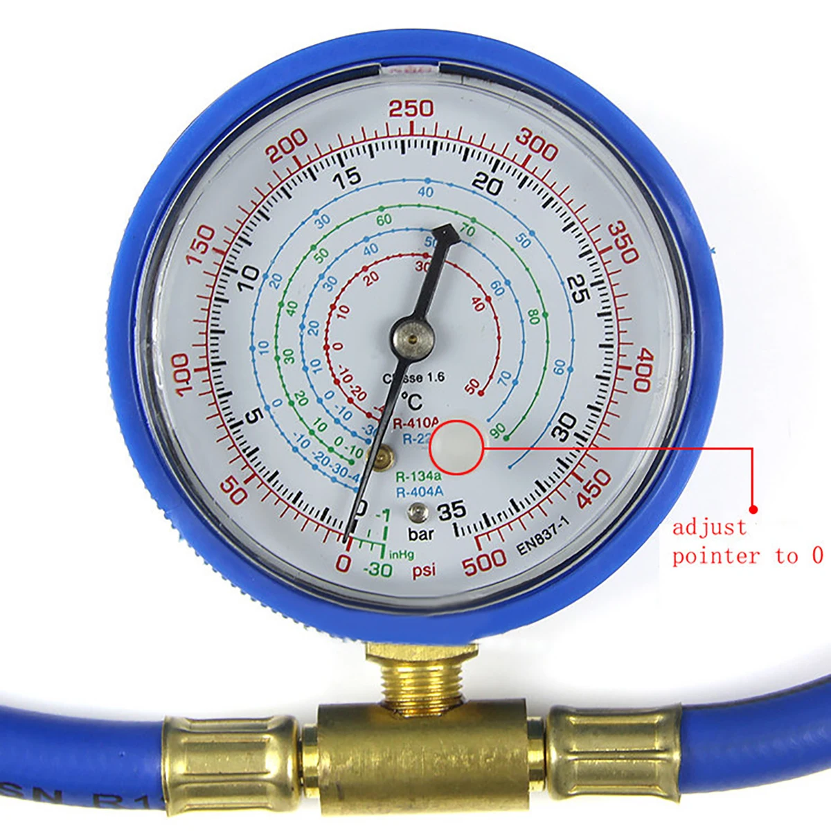 DWZ   1 Set New M14 R134a Refrigerant Charging Hose With Gauge Recharge Measuring Tool