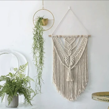 

Handmade Wall Hanging Woven Tapestry,Macrame Wall Hanging Tapestry Wall Decor Boho Chic Bohemian Woven Home Decoration