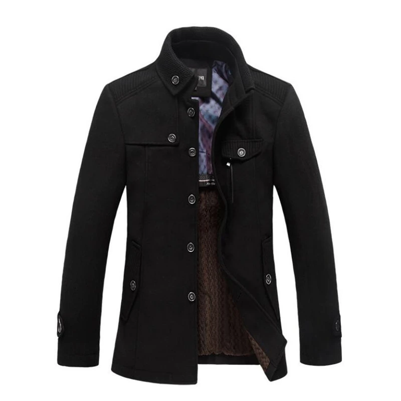 

Winter Wool Coat Men Casual Slim Fit Jacket Autumn Fashion Outerwear Warm Male Thicken Jackets Overcoat Woolen Trench Coat 3XL