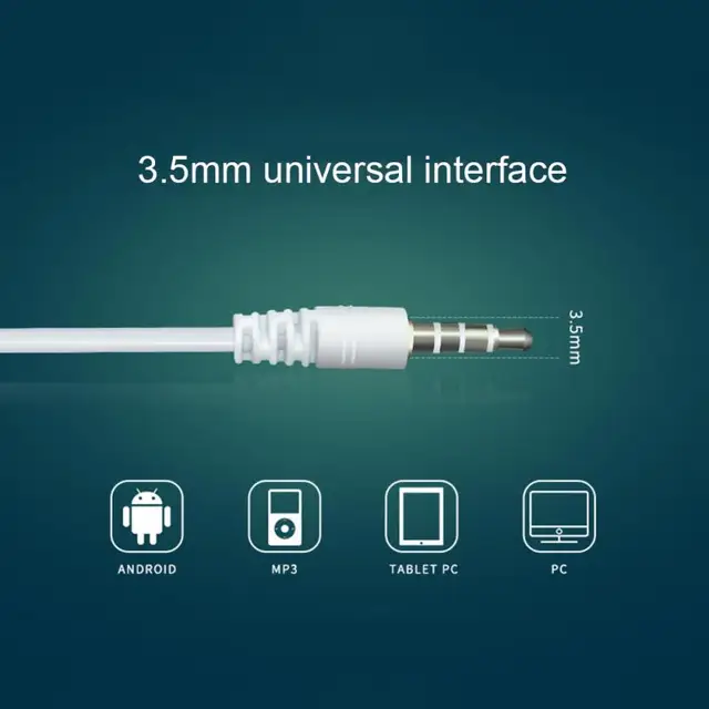 Auricolari in-ear da 3,5 mm bianchi per cuffie cablate Samsung Galaxy con jack per microfono per cuffie per telefoni cellulari intelligenti Volume regolabile 5