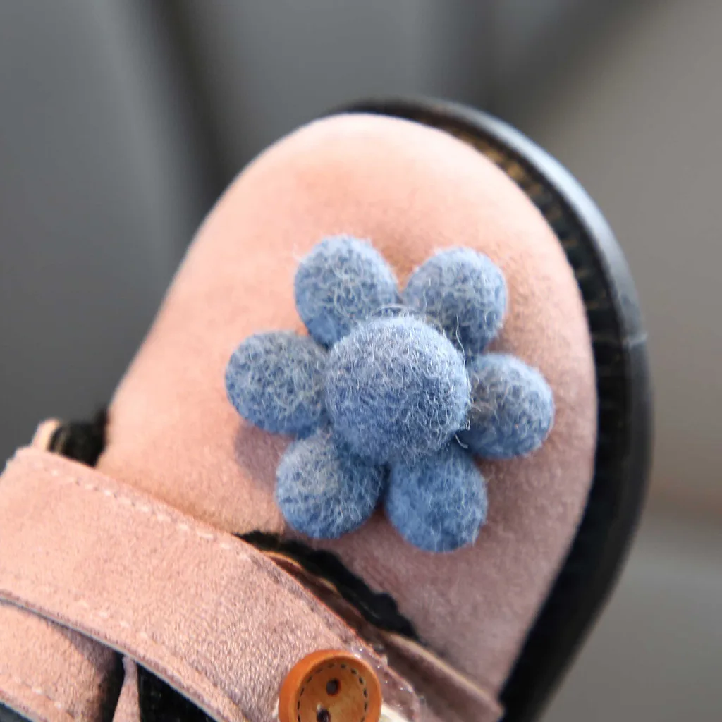 Fashion Winter Children Kid Infant Baby Girls Boots Shoes Ankle Sport Short Bootie Casual Flower Non-slip Warm Shoes botas#g4