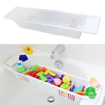 

Adjustable Kids Bath Shower Tub Toy Organizer Retractable Basket Storage Holder Bath Storage Rack Bathroom Bathtub Shower Rack