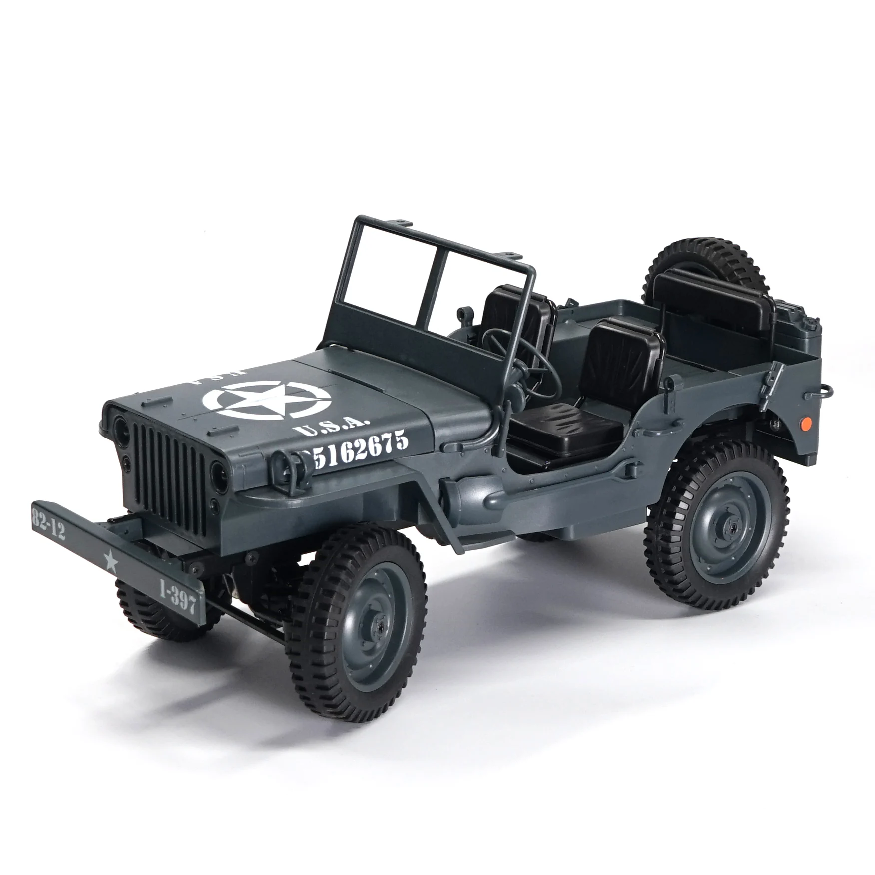 

2.4GHz RC Off-road 4WD Military Truck 1/10 Remote Control Light Jeep Four-Wheel Drive Off-Road Military Climbing Car