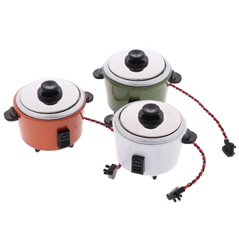 

1pc New DIY Miniature White Black Rice Cooker Kitchen Accessories Decoration Craft For 1:12 Dollhouse Accessory Kids Toys