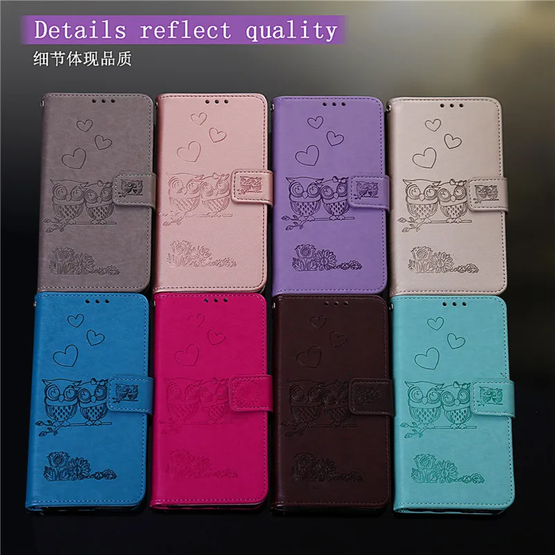 Чехол-книжка для LG K50 Q60 K40 G7 V30 ThinQ Stylo 5 4 Waller с милой текстурой Совы кожаный флип-чехол для телефона с отделениями для карт