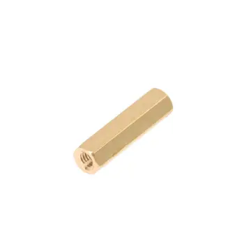 

50 Pcs Gold Tone Hexagonal 18mm Long M3 Female Thread Standoff Spacer