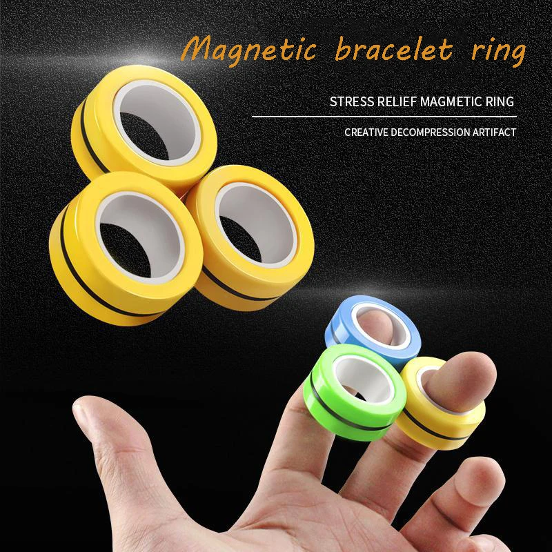 

FinGears Magnetic Rings Anti-stress FinGears Magnetic Rings For Autism ADHD Anxiety Relief Focus Kids Decompression Fidget Toys