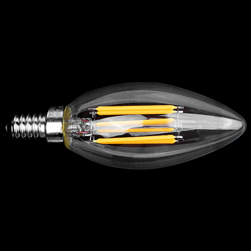 Dimmable E12 6W COB Edison свеча пламя накаливания светодиодный светильник лампа 10*3 5