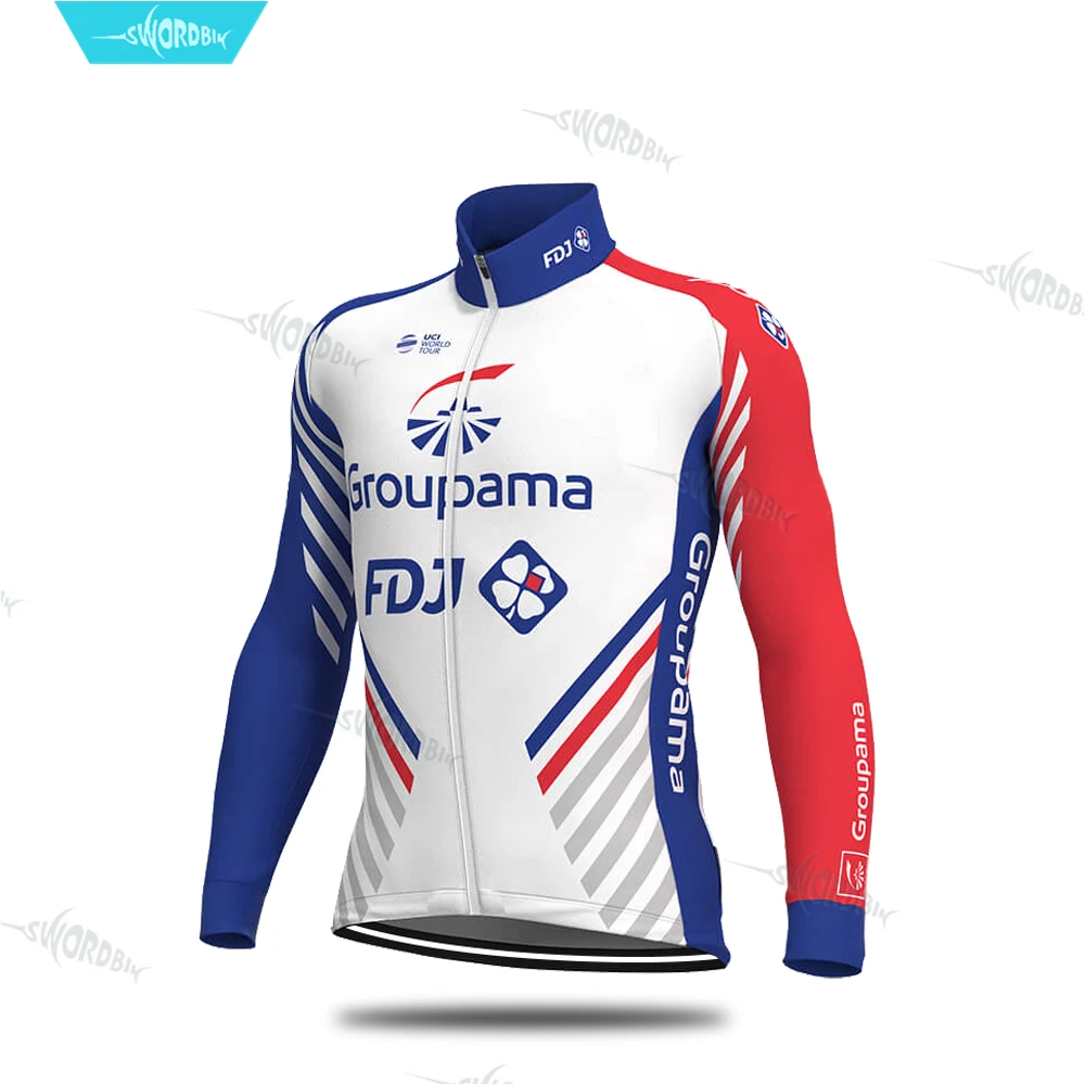 FDJ Pro Team велосипедная одежда с длинным рукавом Одежда Джерси набор мужской комплект Cycl Одежда дышащая быстросохнущая Ropa Ciclismo - Цвет: Long Sleeve Jersey