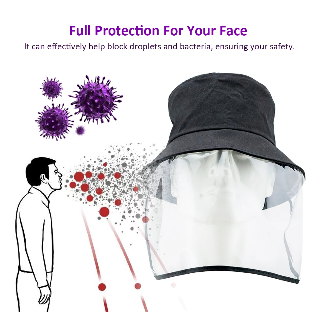 

Face Mask Anti-spit Mask Cap Anti-droplets Hat Full Face Mask Protective Cap Reusable Outdoor Face Protector for Men Women