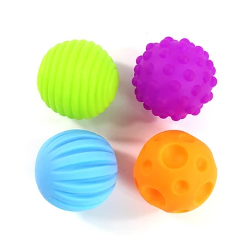 

4/6X Baby Soft Massage Sensory Development Ball with Sound Bath Toy Decor