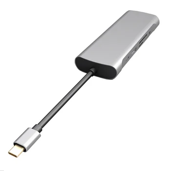 

MultiFunction USB Hub Adapter 10 In1 USB C Hub Adapter Gigabit RJ45 4K HDMI VGA PD Charger SD/TF Card Reader 3.5mm Audio for Mac