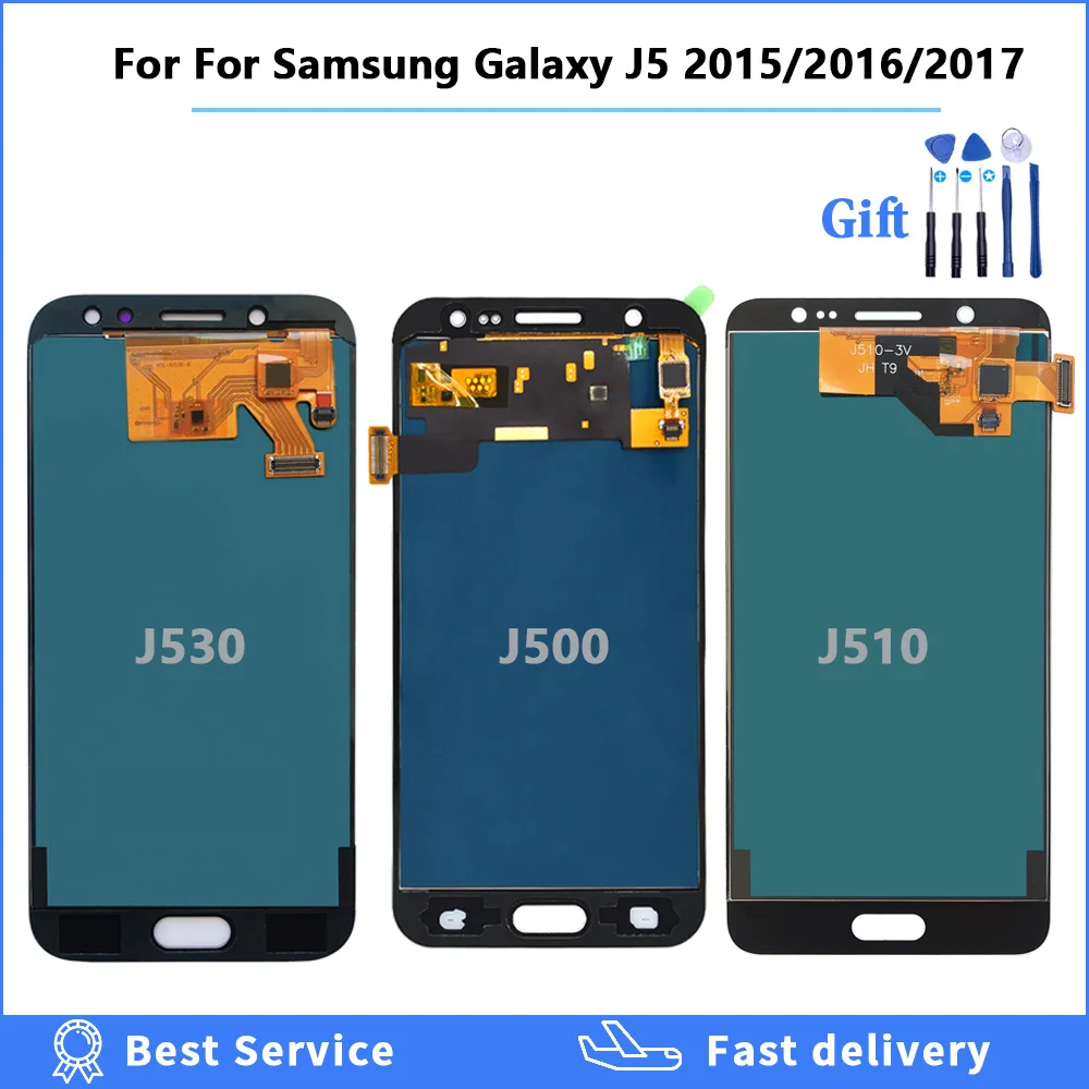 ЖК дисплей с регулировкой яркости для Samsung Galaxy J5 2016 2017 2015 J530 J510 J500 дигитайзер