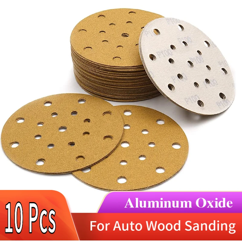 6 Inch 17 Hole Sanding Discs 40-800 Grit Hook and Loop Heavy Duty Sandpaper 150mm for Sanding Sander Automotive and Woodworking