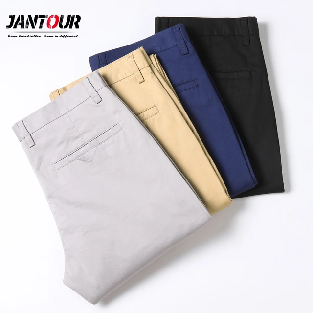 Men's Casual Slim Fit Cotton Trousers – Bien Habille