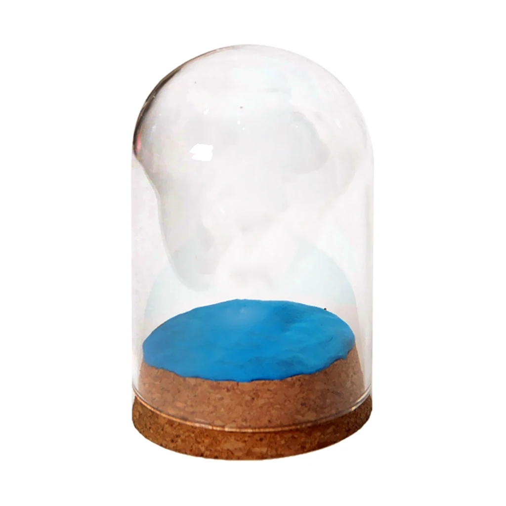 Fenteer Pack of 4 Small Clear Glass Dome Cover Cloche with Cork Base 10x6.5cm