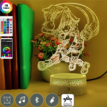 

Smart Phone Control Anime Magic Fairy Witch 3d Led Nightlight 7 Color Change Girl Bedroom Decoration Birthday Gifts Table Lamp