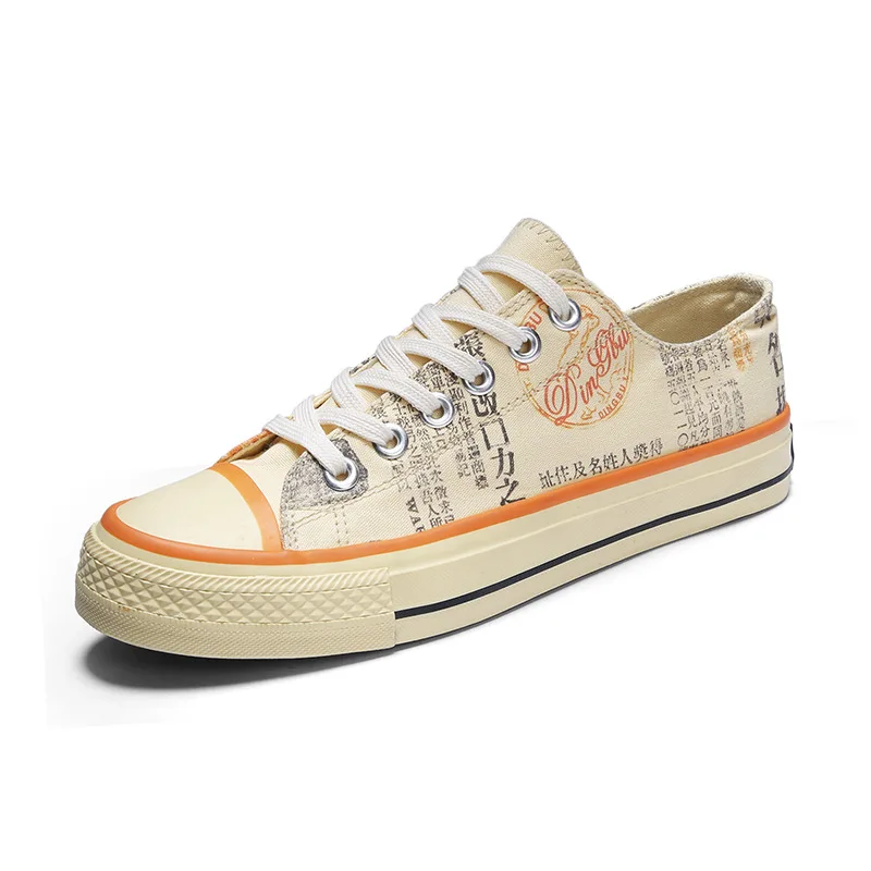 

Classic Canvas Shoes Men's Spring And Summer Hight-top Flat Lace-up Casual Shoes CHIC Korean-style Students Versatile Shoes Fash