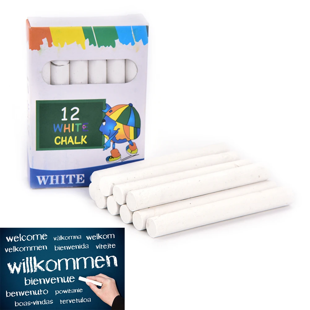 10Pcs 8cm White Dustless Chalk Stationary Office School Supplies Pen Drawing Non-Dust Chalks For Blackboard