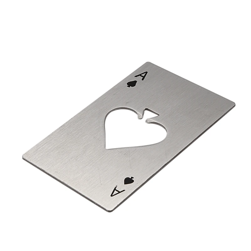 Playing Card Ace of Spades Poker Bar Tool Soda Stainless Steal Beer Bottle Cap Opener