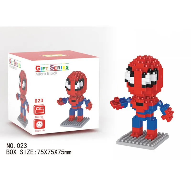 Marvel Мстители DIY Алмазные строительные блоки игрушки Халк, Человек-паук гром Тор Капитан Америка супер герой фигурки головоломка игрушка