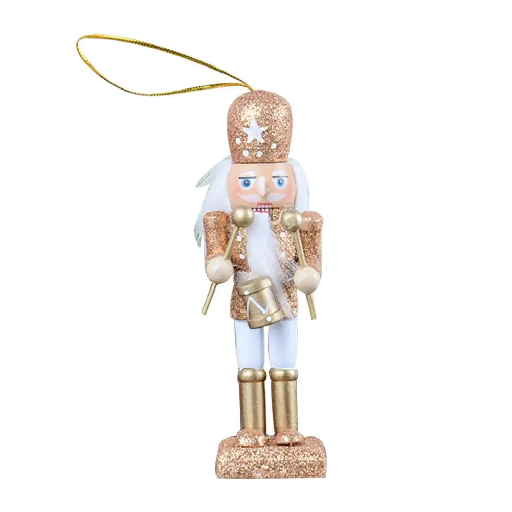 Nutcracker Ornament Nutcracker Christmas Decorations Nutcracker Puppet 2020 New 12CM 5 Piece Set Glitter Powder Classic Nutcracker Puppet Pendant