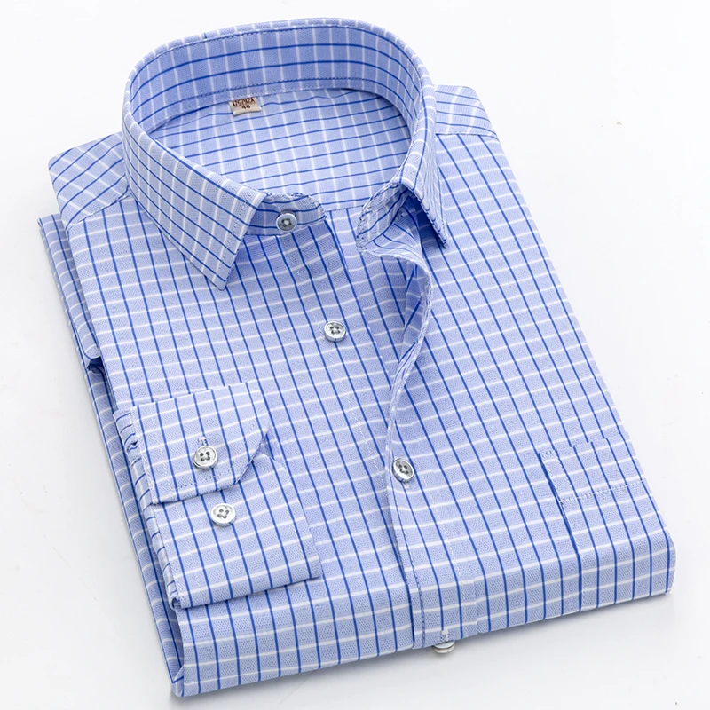 Новинка, мужская повседневная рубашка в клетку, высокое качество, хлопок, с длинным рукавом, мужские рубашки в квадратную клетку, Повседневная рубашка в деловом стиле - Цвет: SH216