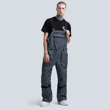 GSOU зимние уличные спортивные Сноубординг брюки сноуборд нагрудник анти-холодные брюки мужские зимние водонепроницаемые ветрозащитные дышащие