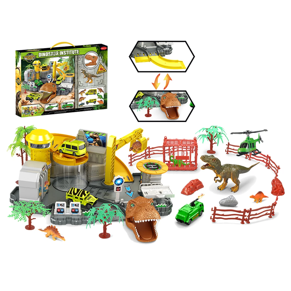 

2 In 1 Folding Storage Box Dinosaur Scene Crawling Mat Simulated Dinosaur Model Educational Toy Christmas Gift For Children Kids