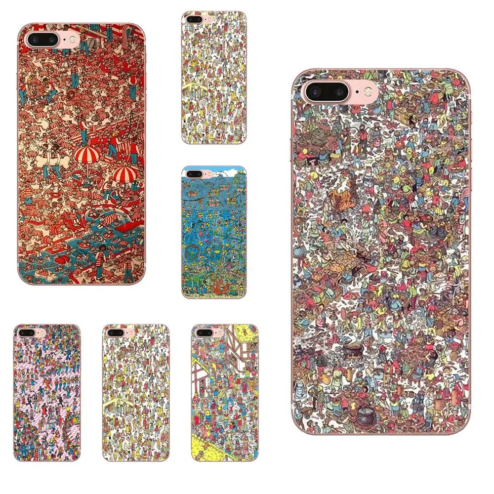 

For Sony Xperia Z Z1 Z2 Z3 Z4 Z5 compact Mini M2 M4 M5 T3 E3 E5 XA XA1 XZ Premium Skin Pattern Where Is Wally
