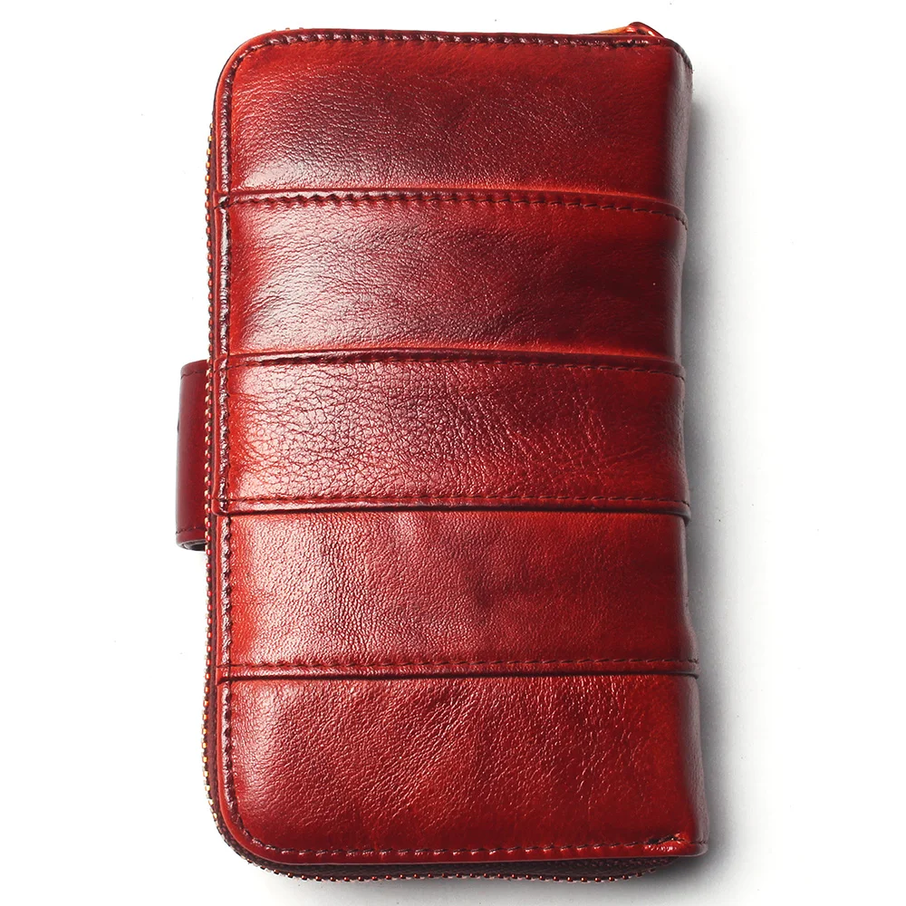 Dip Dye Color RFID Women Split Leather Style Importcowhide Medium Paragraph Buckle Wallet Women's High Quality Purse