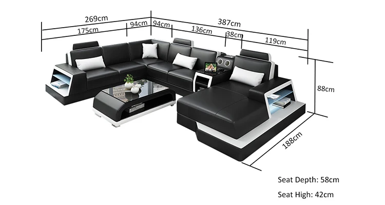 CBMMART, итальянский дизайн, большой размер, u-образный угловой диван из натуральной кожи