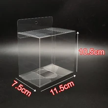 10 шт Заказная Складная прозрачная маленький прозрачный ПВХ пластиковая упаковочная коробка, 7,5*11,5*10,5 см