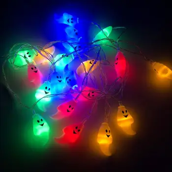 

10/20 LEDs Cute Ghost String Light Halloween Decorative LED for Porch Garden D08F